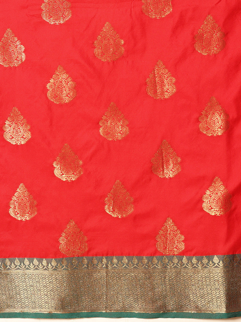 Hiral Fashion Red Banarasi Silk Woven Design Saree