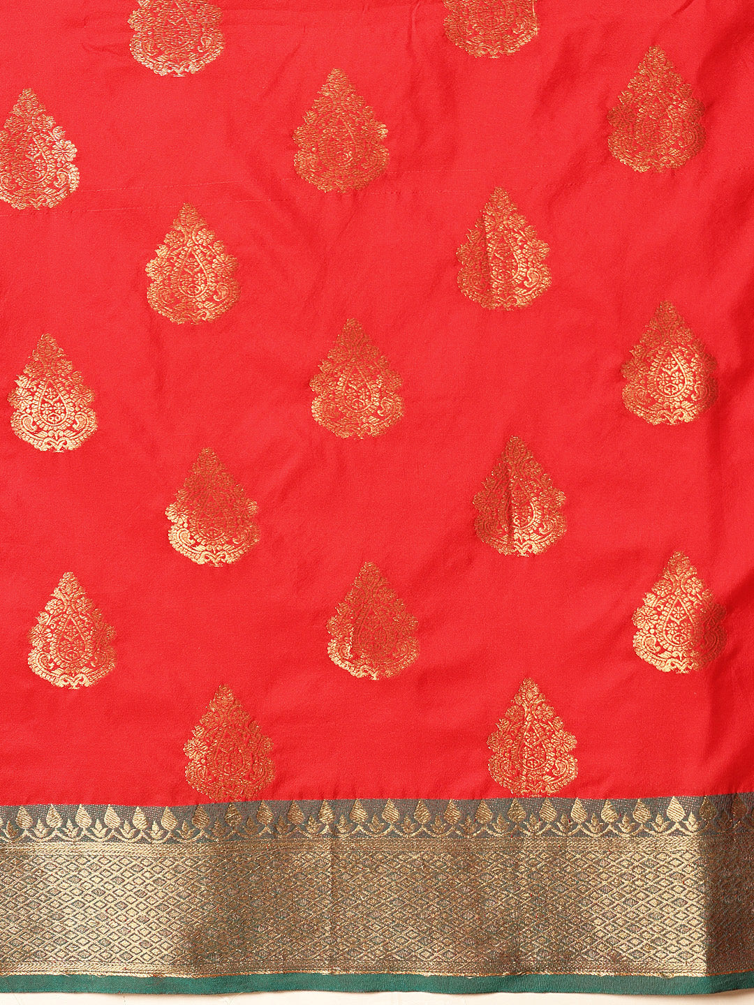 Hiral Fashion Red Banarasi Silk Woven Design Saree
