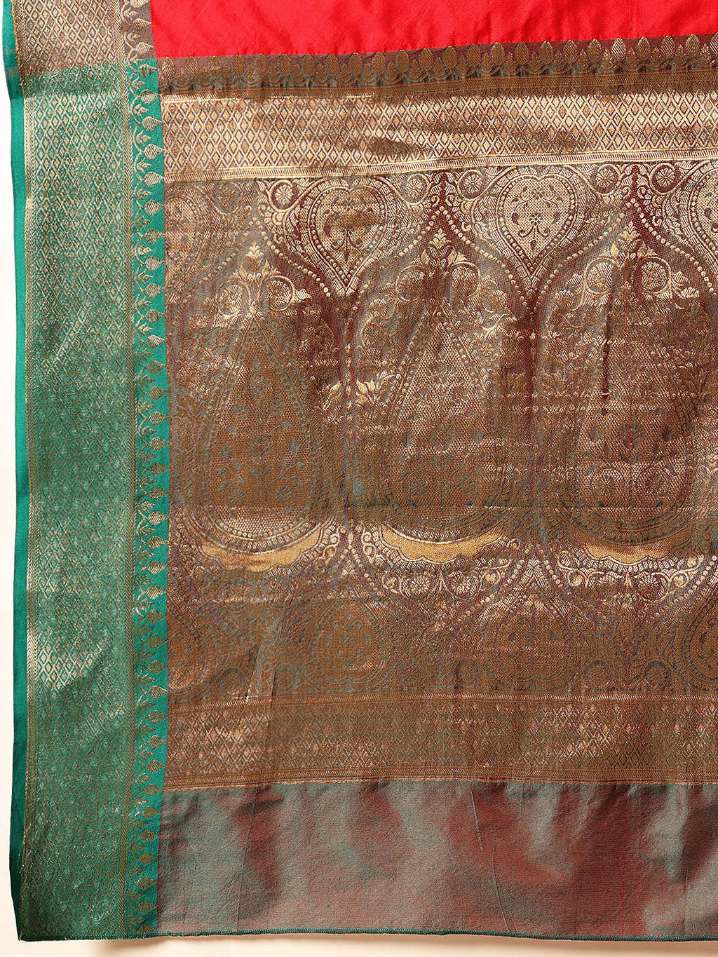 Hiral Fashion Red Banarasi Silk Woven Design Saree