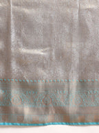 Blue Tissue Silk Woven Zari Design Floral Saree with Unstitched Blouse - Hiral Fashion