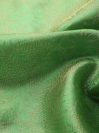 Green Tissue Silk Woven Zari Design Floral Saree with Unstitched Blouse - Hiral Fashion