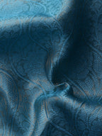 Turquoise Tissue Silk Woven Zari Design Floral Saree with Unstitched Blouse - Hiral Fashion