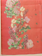 Hiral Fashion Red Chanderi Cotton Blend Fruits Digital Printed Saree