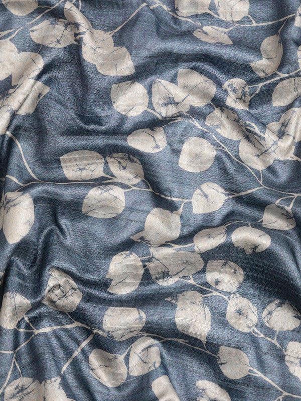 Blue Silk Blend Digital Print Floral Saree with Unstitched Blouse - Hiral Fashion