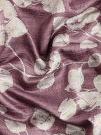 Purple Silk Blend Digital Print Floral Saree with Unstitched Blouse - Hiral Fashion