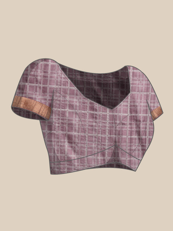 Purple Silk Blend Digital Print Floral Saree with Unstitched Blouse - Hiral Fashion