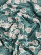 Turquoise Silk Blend Digital Print Floral Saree with Unstitched Blouse - Hiral Fashion