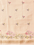 Hiral Fashion Beige Banarasi Art Silk Floral Digital Printed Saree