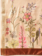 Hiral Fashion Beige Banarasi Art Silk Floral Digital Printed Saree