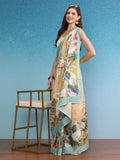 Beige Tusser Silk Digital Print Animal Print Saree with Unstitched Blouse - Hiral Fashion