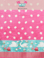 Pink Tusser Silk Digital Print Animal Print Saree with Unstitched Blouse - Hiral Fashion