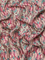 Off White Kanchipuram Silk Digital Print Paisely Saree with Unstitched Blouse - Hiral Fashion