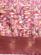 Purple Kanchipuram Silk Digital Print Floral Saree with Unstitched Blouse - Hiral Fashion