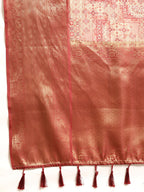 Maroon Kanchipuram Silk Digital Print Abstract Saree with Unstitched Blouse - Hiral Fashion