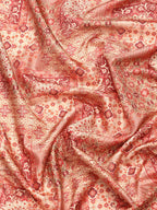 Maroon Kanchipuram Silk Digital Print Abstract Saree with Unstitched Blouse - Hiral Fashion
