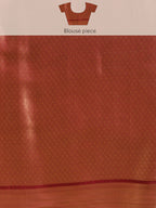 Maroon Kanchipuram Silk Digital Print Abstract Saree with Unstitched Blouse - Hiral Fashion