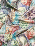 Blue Kanchipuram Silk Digital Print Floral Saree with Unstitched Blouse - Hiral Fashion