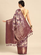 Beige Kanchipuram Silk Digital Print Geomatric Saree with Unstitched Blouse - Hiral Fashion