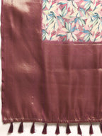 Multicolor Kanchipuram Silk Digital Print Floral Saree with Unstitched Blouse - Hiral Fashion
