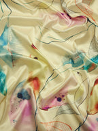 Multicolor Kanjeevaram Silk Digital Print Floral Saree with Unstitched Blouse - Hiral Fashion