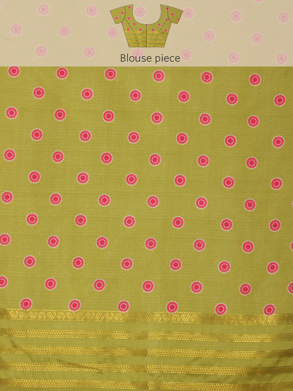 Multicolor Silk Blend Digital Print Bandhani Saree with Unstitched Blouse - Hiral Fashion