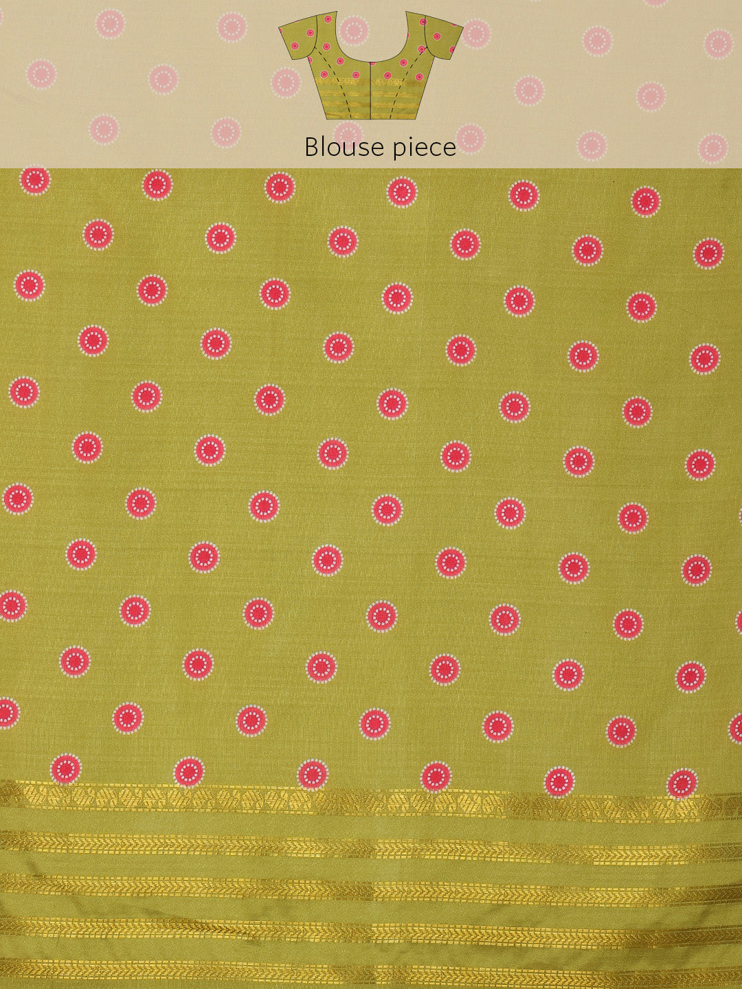 Multicolor Silk Blend Digital Print Bandhani Saree with Unstitched Blouse - Hiral Fashion