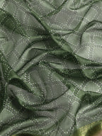 Green Kanjeevaram Silk Digital Print Geomatric Saree with Unstitched Blouse - Hiral Fashion