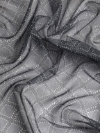 Gray Kanjeevaram Silk Digital Print Geomatric Saree with Unstitched Blouse - Hiral Fashion