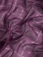 Purple Kanjeevaram Silk Digital Print Geomatric Saree with Unstitched Blouse - Hiral Fashion