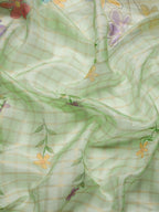 Green Munga Silk Digital Print Floral Saree with Unstitched Blouse - Hiral Fashion