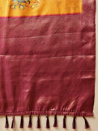 Hiral Fashion Mustard Banarasi Silk Floral Digital Printed Saree