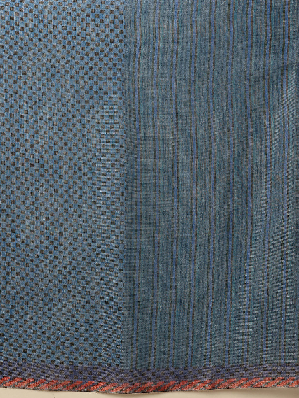 Hiral Fashion Blue Banarasi Cotton Silk Abstract Digital Printed Saree