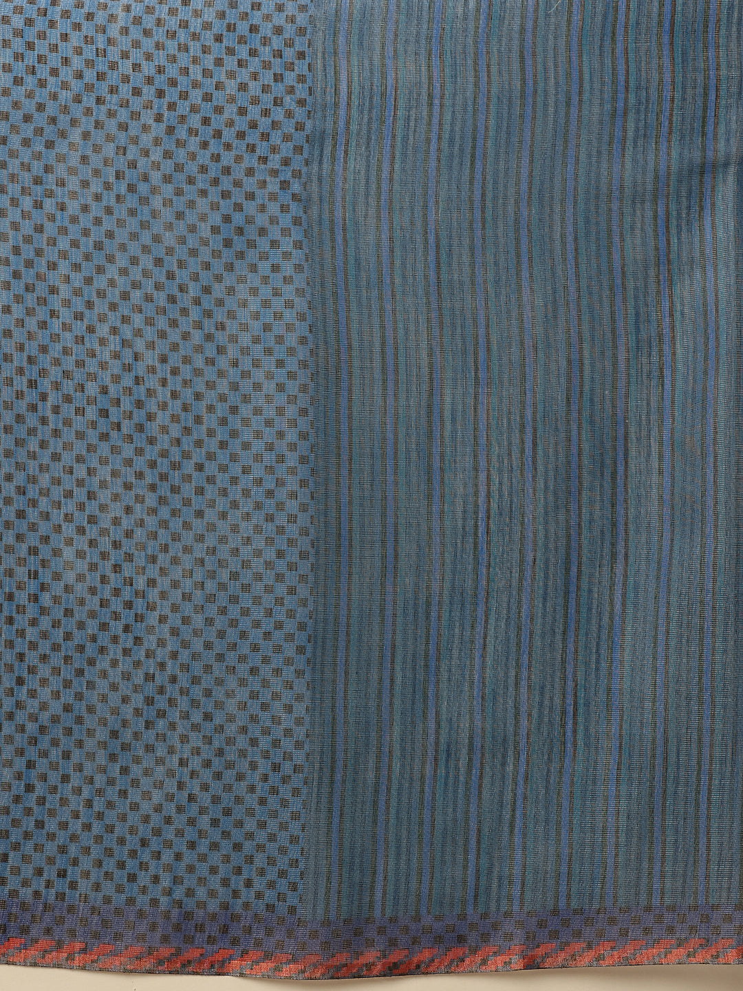 Hiral Fashion Blue Banarasi Cotton Silk Abstract Digital Printed Saree
