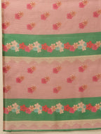 Hiral Fashion Green Banarasi Cotton Silk Abstract Digital Printed Saree