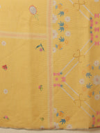 Hiral Fashion Yellow Banarasi Cotton Silk Fruits Digital Printed Saree