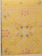 Hiral Fashion Yellow Banarasi Cotton Silk Fruits Digital Printed Saree