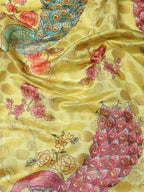 Green Art Silk Printed Polka Dots Saree with Unstitched Blouse - Hiral Fashion