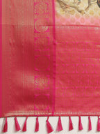 Multicolor Art Silk Printed Polka Dots Saree with Unstitched Blouse - Hiral Fashion
