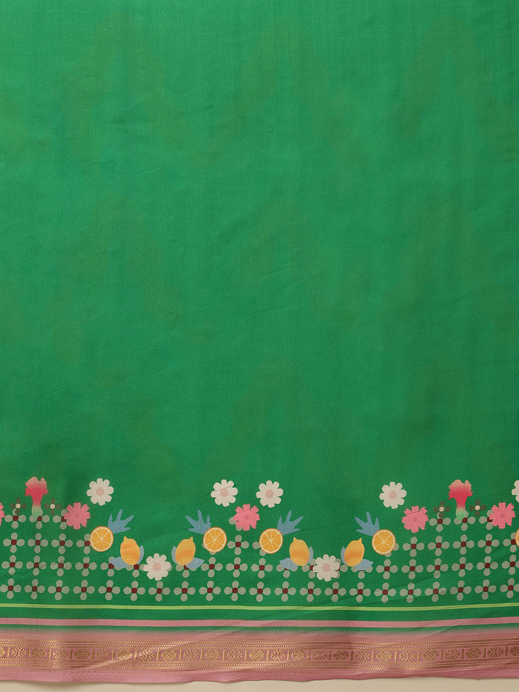 Hiral Fashion Green Banarasi Art Silk Abstract Digital Printed Saree