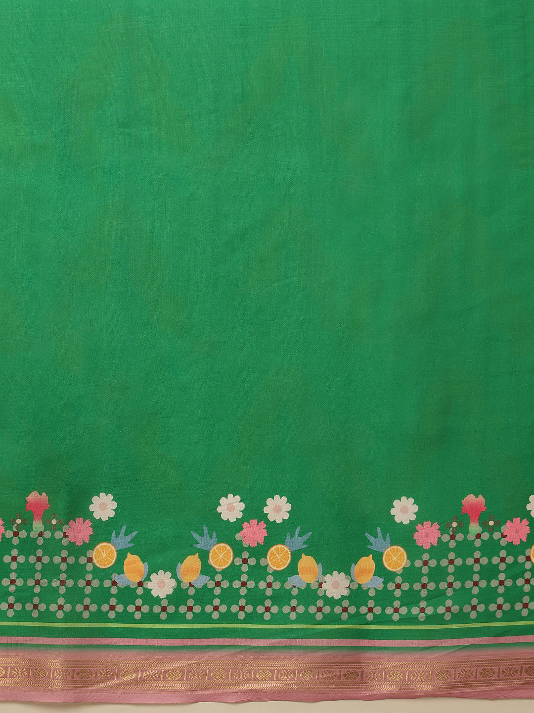 Hiral Fashion Green Banarasi Art Silk Abstract Digital Printed Saree