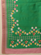 Hiral Fashion Green Banarasi Art Silk Abstract Digital Printed Saree