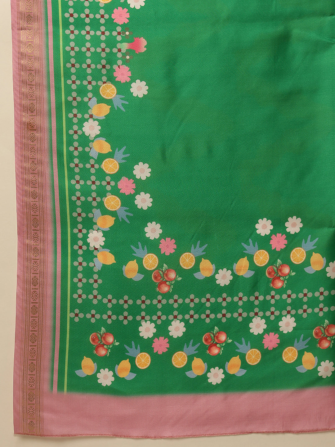 Hiral Fashion Green Banarasi Art Silk Abstract Digital Printed Saree