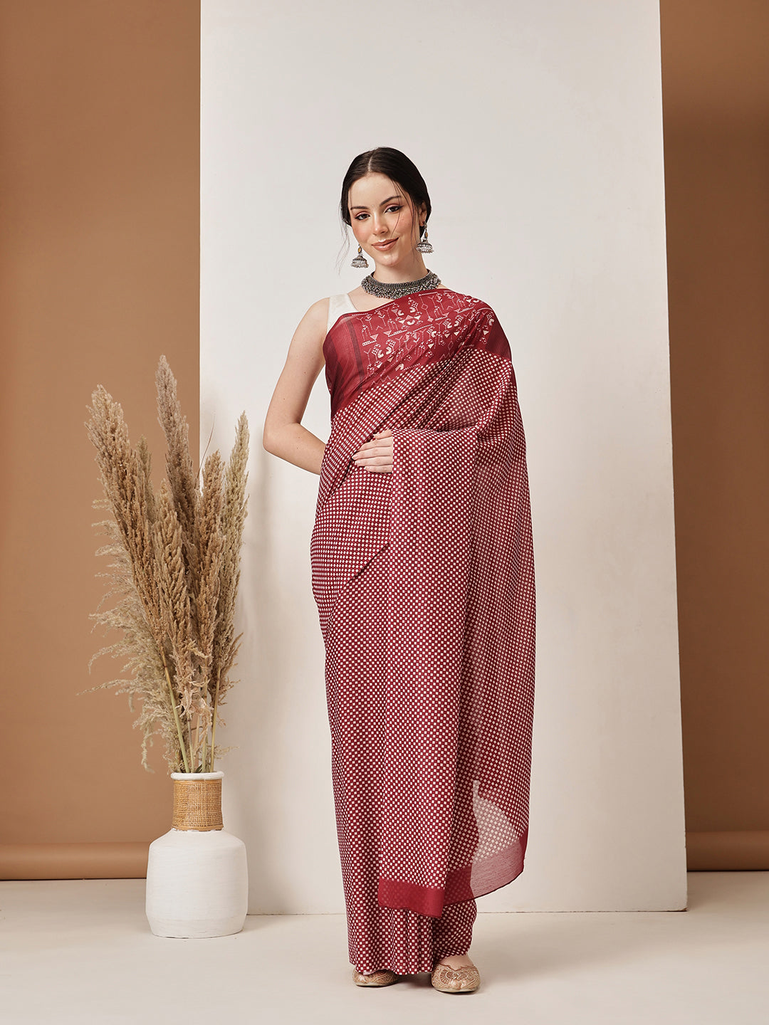 Hiral Fashion Maroon Bollywood Mul Cotton Abstract Digital Printed Saree