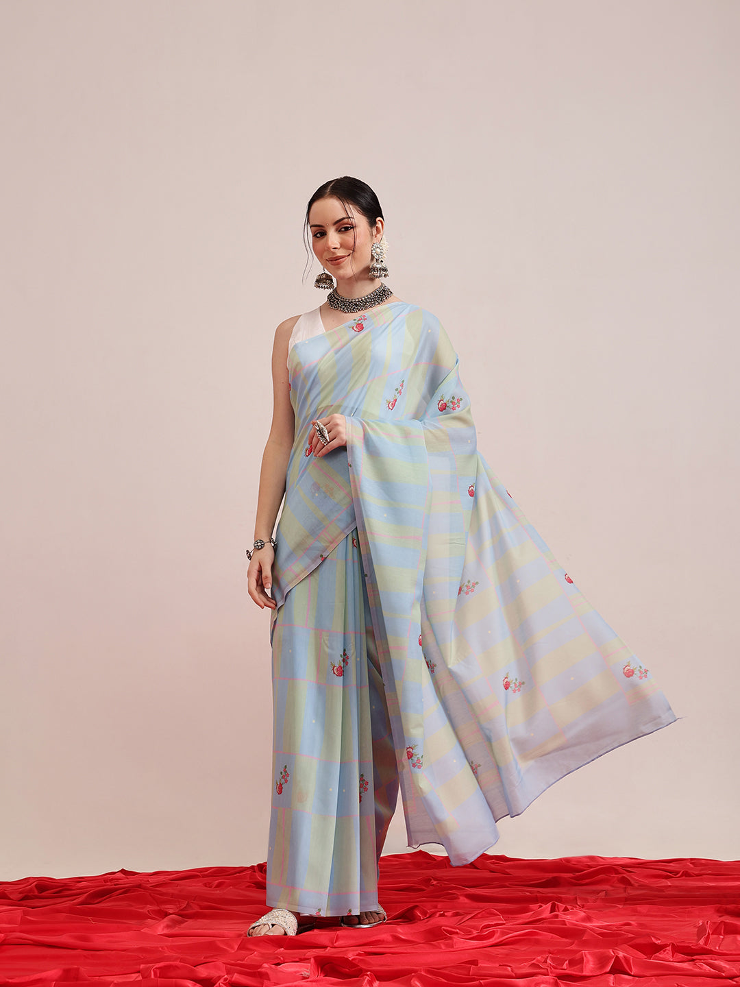 Hiral Fashion Blue Bollywood Mul Cotton Abstract Digital Printed Saree