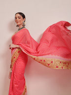 Hiral Fashion Pink Bollywood Mul Cotton Abstract Digital Printed Saree