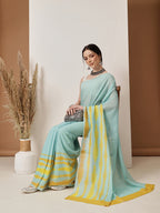Hiral Fashion Teal Bollywood Mul Cotton Abstract Digital Printed Saree
