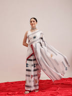 Hiral Fashion White Bollywood Mul Cotton Animal Print Digital Printed Saree