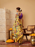 Hiral Fashion Yellow Bollywood Mul Cotton Floral Digital Printed Saree