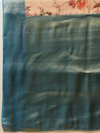 Hiral Fashion Peach Banarasi Tissue Silk Floral Digital Printed Saree