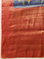 Hiral Fashion Blue Banarasi Tissue Silk Floral Digital Printed Saree